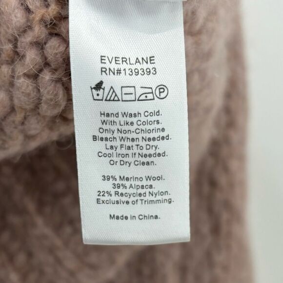 Everlane The Lofty Alpaca Knit Henley Pullover Sweater Dusty Pink - Picture 8 of 8